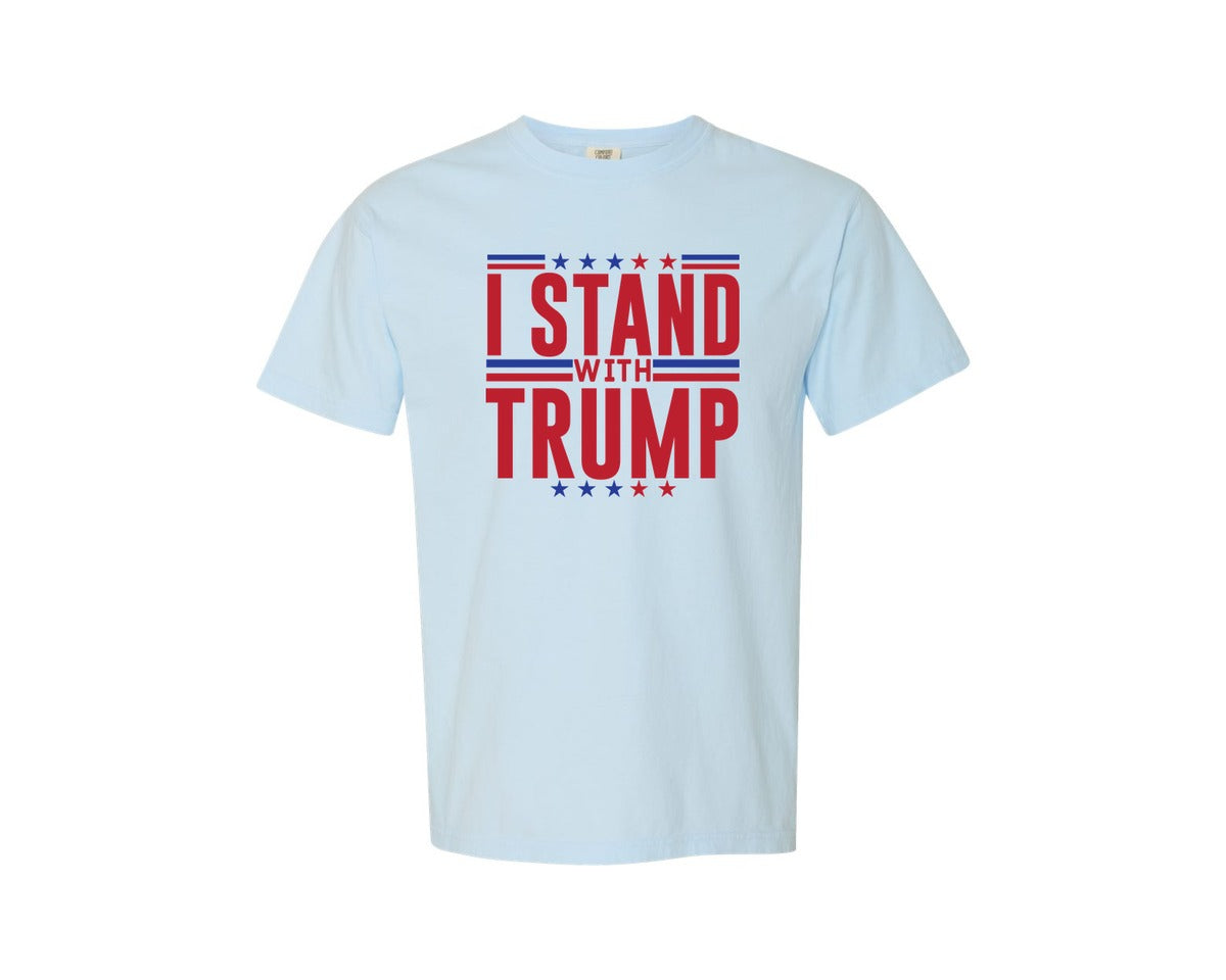 brand:Comfort Colors|color:Chambray|I Stand With Trump Graphic T-Shirt
