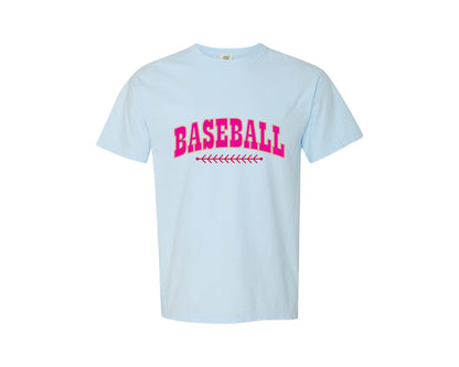 brand:Comfort Colors|color:Chambray|Baseball Typography Baseball Graphic T-Shirt