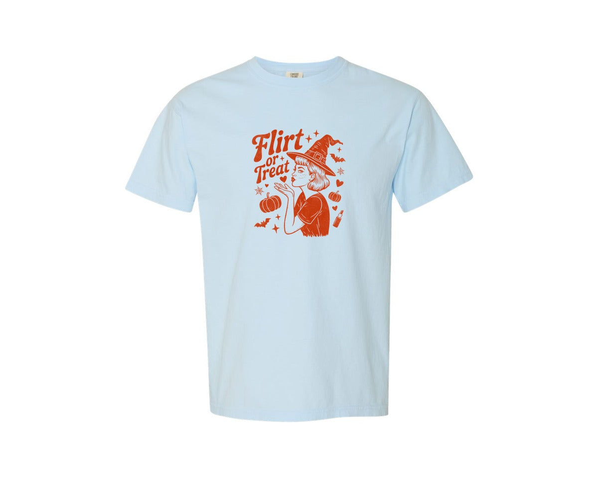 brand:Comfort Colors|color:Chambray|Halloween Vintage Witch Graphic T-Shirt