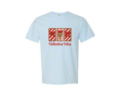 brand:Comfort Colors|color:Chambray|Fuax Yarn Valentine Vibes Graphic T-Shirt