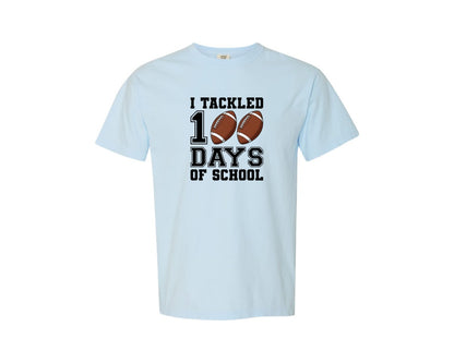 brand:Comfort Colors|color:Chambray|I Tackled 100 Days Of School 21 Graphic T-Shirt