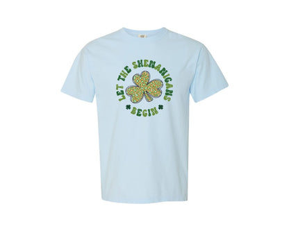 brand:Comfort Colors|color:Chambray|Let The Shenanigans Begin Retro Patrick Graphic T-Shirt