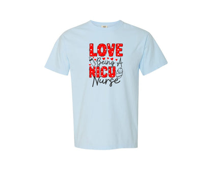 brand:Comfort Colors|color:Chambray|Nurse Valentines Day T Shirt 6 Graphic T-Shirt