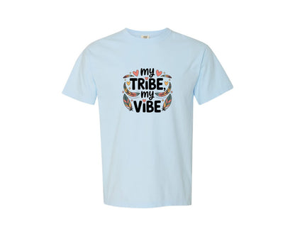 brand:Comfort Colors|color:Chambray|Galentines Day My Tribe My Vibe Graphic T-Shirt