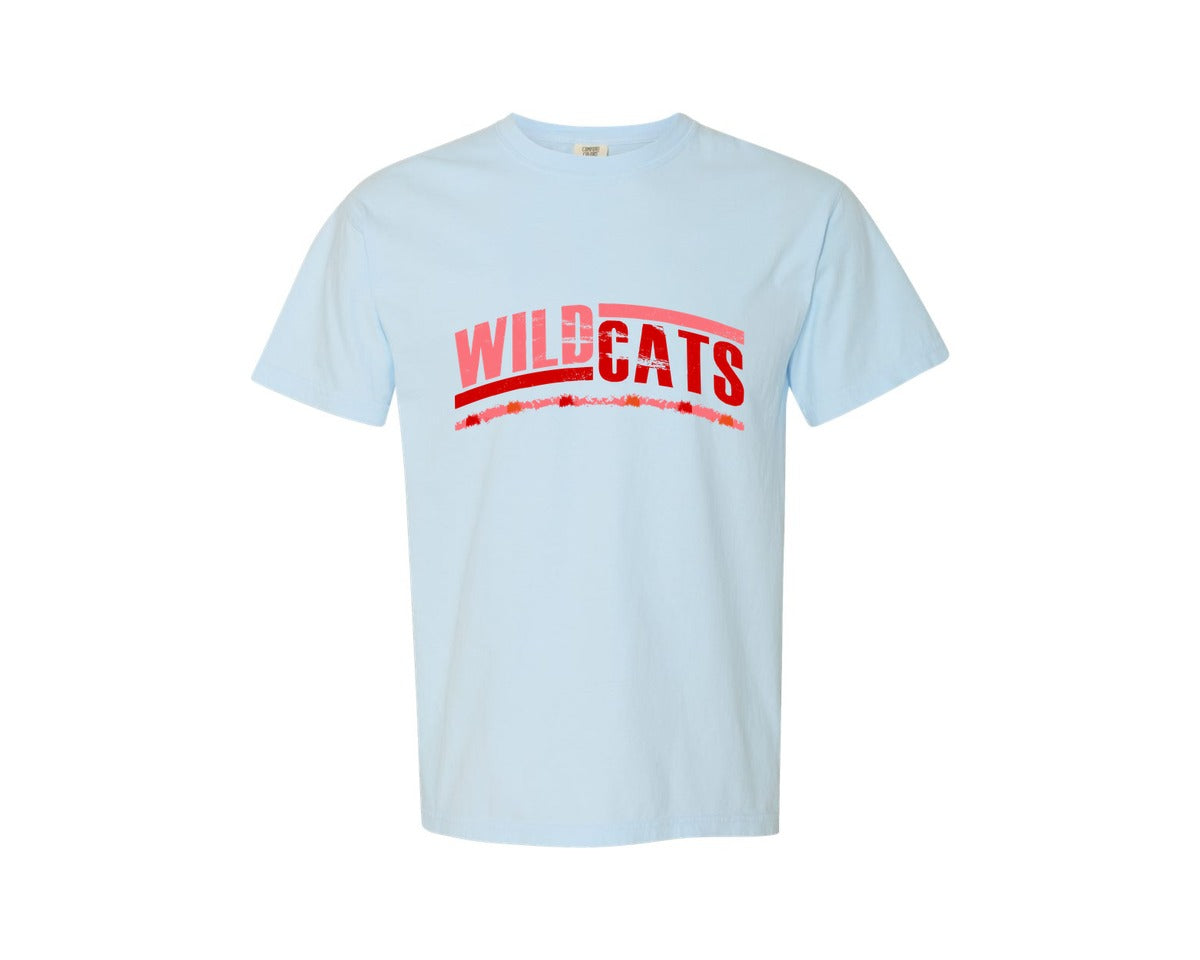 brand:Comfort Colors|color:Chambray|Wildcats Retro Varsity Graphic T-Shirt