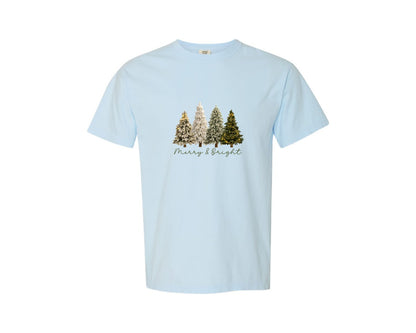 brand:Comfort Colors|color:Chambray|Merry And Bright Faux Yarn Christmas 10 Graphic T-Shirt