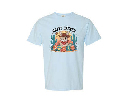 brand:Comfort Colors|color:Chambray|Cowboy Easter Bunny Graphic T-Shirt