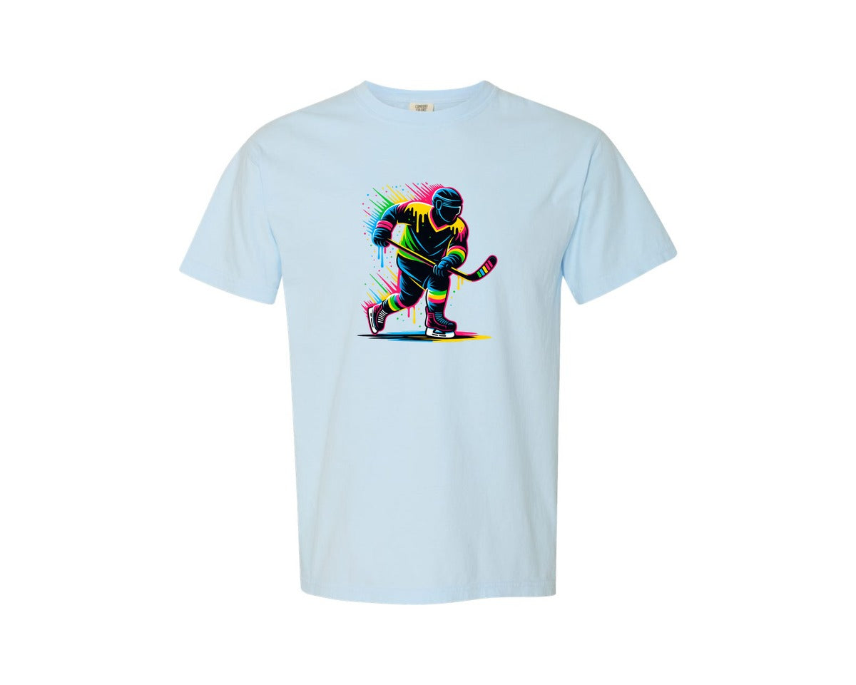 brand:Comfort Colors|color:Chambray|Ice Hockey T Shirt Design 4 Graphic T-Shirt