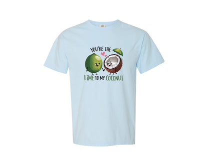 brand:Comfort Colors|color:Chambray|Lime To My Coconut Funny Valentine 2 Graphic T-Shirt