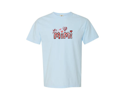 brand:Comfort Colors|color:Chambray|Mimi Valentines Day Shirt Design Graphic T-Shirt