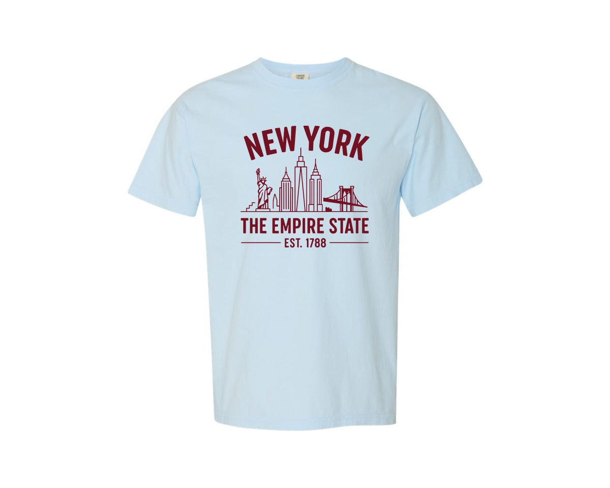 brand:Comfort Colors|color:Chambray|New York The Empire State 2 Graphic T-Shirt