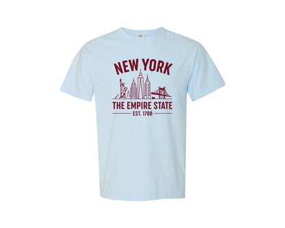 brand:Comfort Colors|color:Chambray|New York The Empire State 2 Graphic T-Shirt
