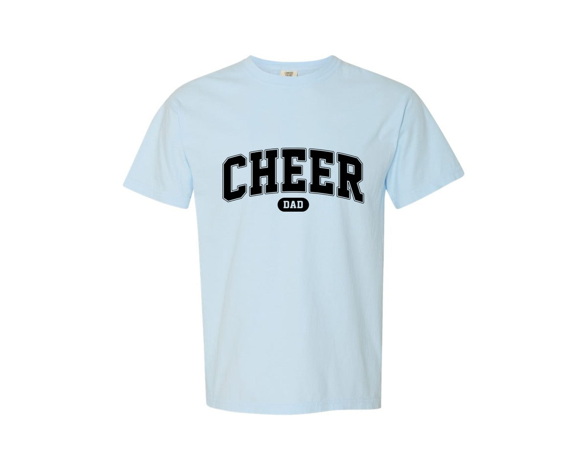 brand:Comfort Colors|color:Chambray|Cheer Dad Retro Varsity 2 Graphic T-Shirt