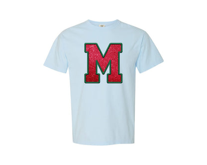 brand:Comfort Colors|color:Chambray|Faux Embroidery Sequin Letters Graphic T-Shirt