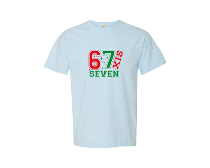 brand:Comfort Colors|color:Chambray|Christmas Six Seven 6 7 Graphic T-Shirt