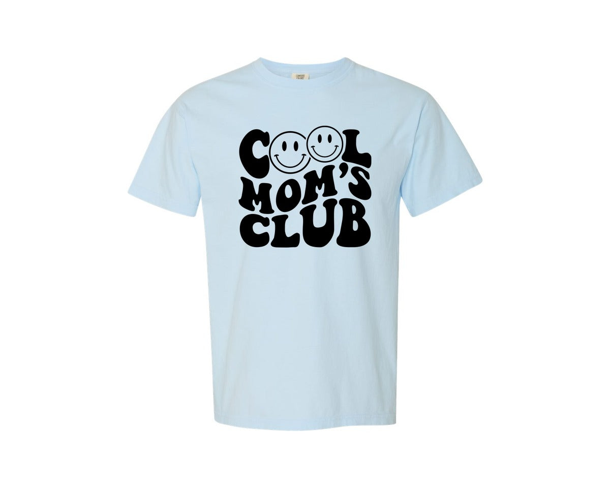 brand:Comfort Colors|color:Chambray|Cool Moms Club Wavy 2 Graphic T-Shirt