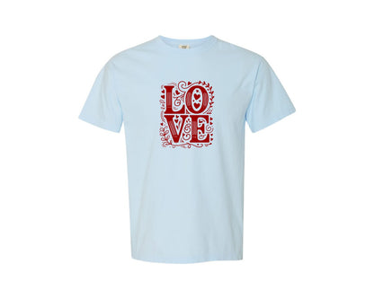 brand:Comfort Colors|color:Chambray|Love Valentines Day 16 Graphic T-Shirt