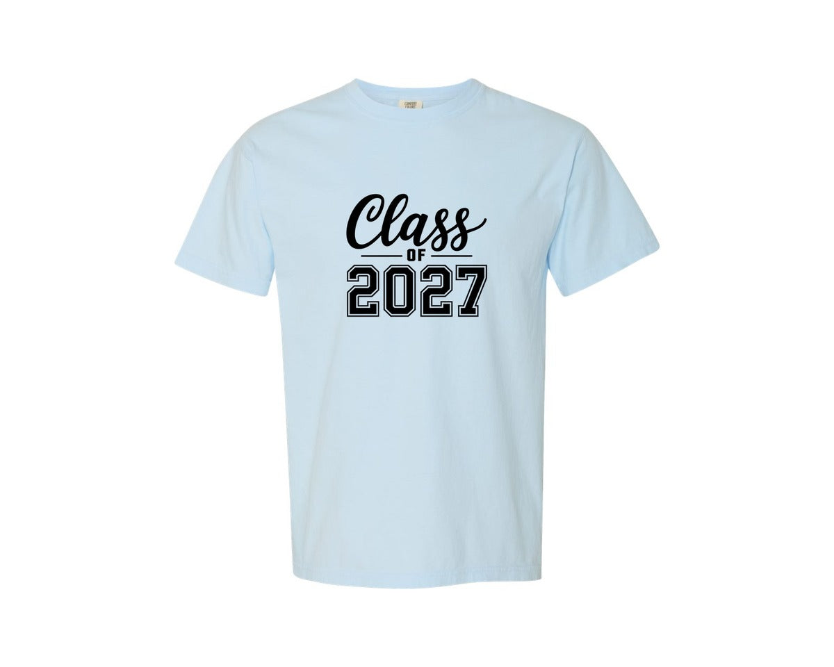 brand:Comfort Colors|color:Chambray|Class Of 2027 Design Graphic T-Shirt