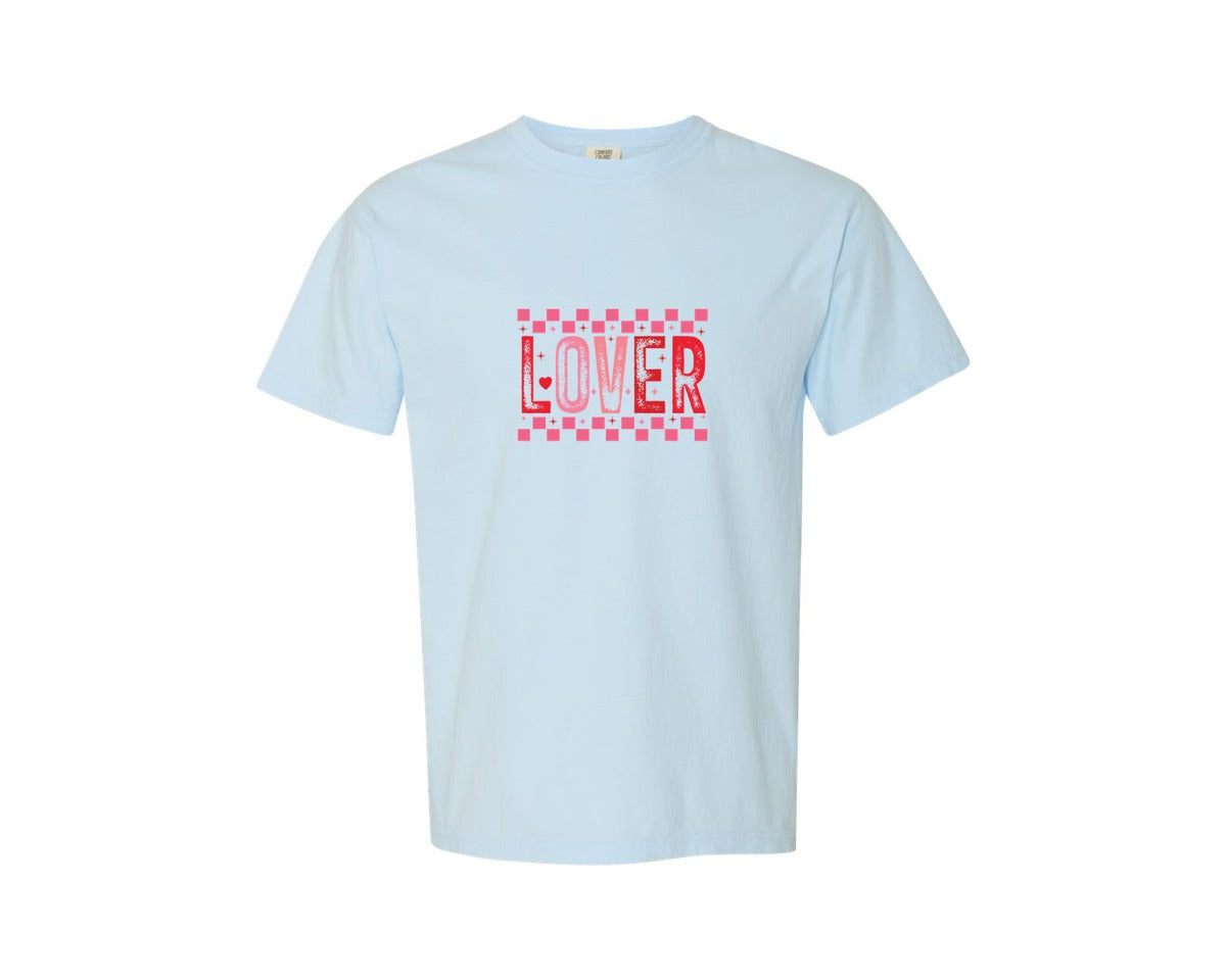 brand:Comfort Colors|color:Chambray|Love Faux Yarn Valentine 5 Graphic T-Shirt