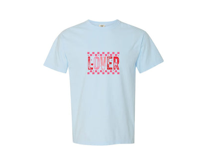 brand:Comfort Colors|color:Chambray|Love Faux Yarn Valentine 5 Graphic T-Shirt