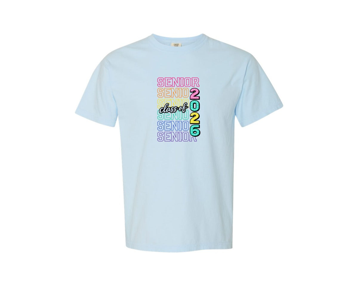 brand:Comfort Colors|color:Chambray|Colorful Senior Class Of 2026 Graphic T-Shirt