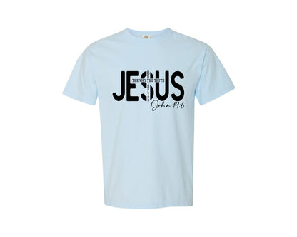 brand:Comfort Colors|color:Chambray|Jesus The Way The Truth The Life 117 Graphic T-Shirt