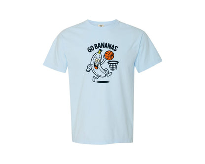 brand:Comfort Colors|color:Chambray|Go Bananas Funny Basketball Graphic T-Shirt