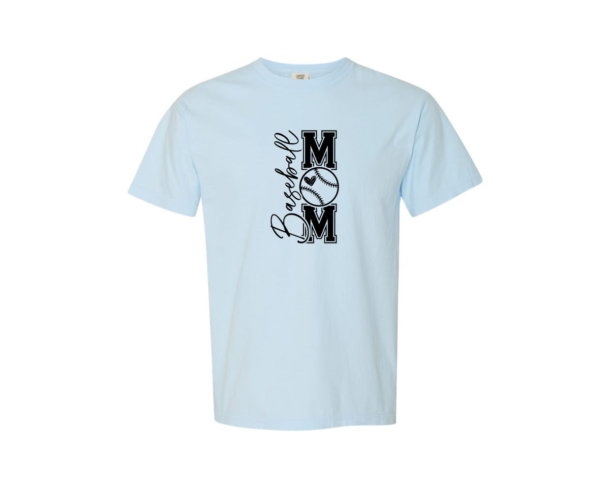 brand:Comfort Colors|color:Chambray|Baseball Mom Baseball Mom 2 Graphic T-Shirt