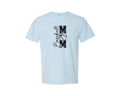 brand:Comfort Colors|color:Chambray|Baseball Mom Baseball Mom 2 Graphic T-Shirt