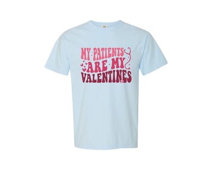 brand:Comfort Colors|color:Chambray|Valentine Nurse Retro Design Graphic T-Shirt