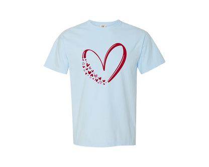brand:Comfort Colors|color:Chambray|Valentine Heart 5 Graphic T-Shirt