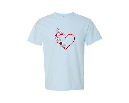 brand:Comfort Colors|color:Chambray|Butterfly Heart Valentine Graphic T-Shirt