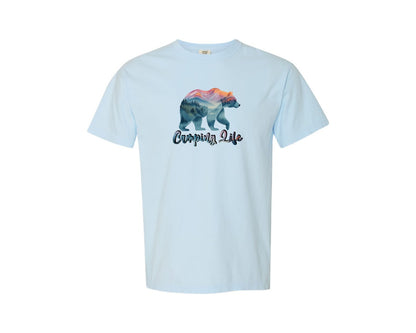 brand:Comfort Colors|color:Chambray|Wildlife Animal Nature Bear Camping Graphic T-Shirt