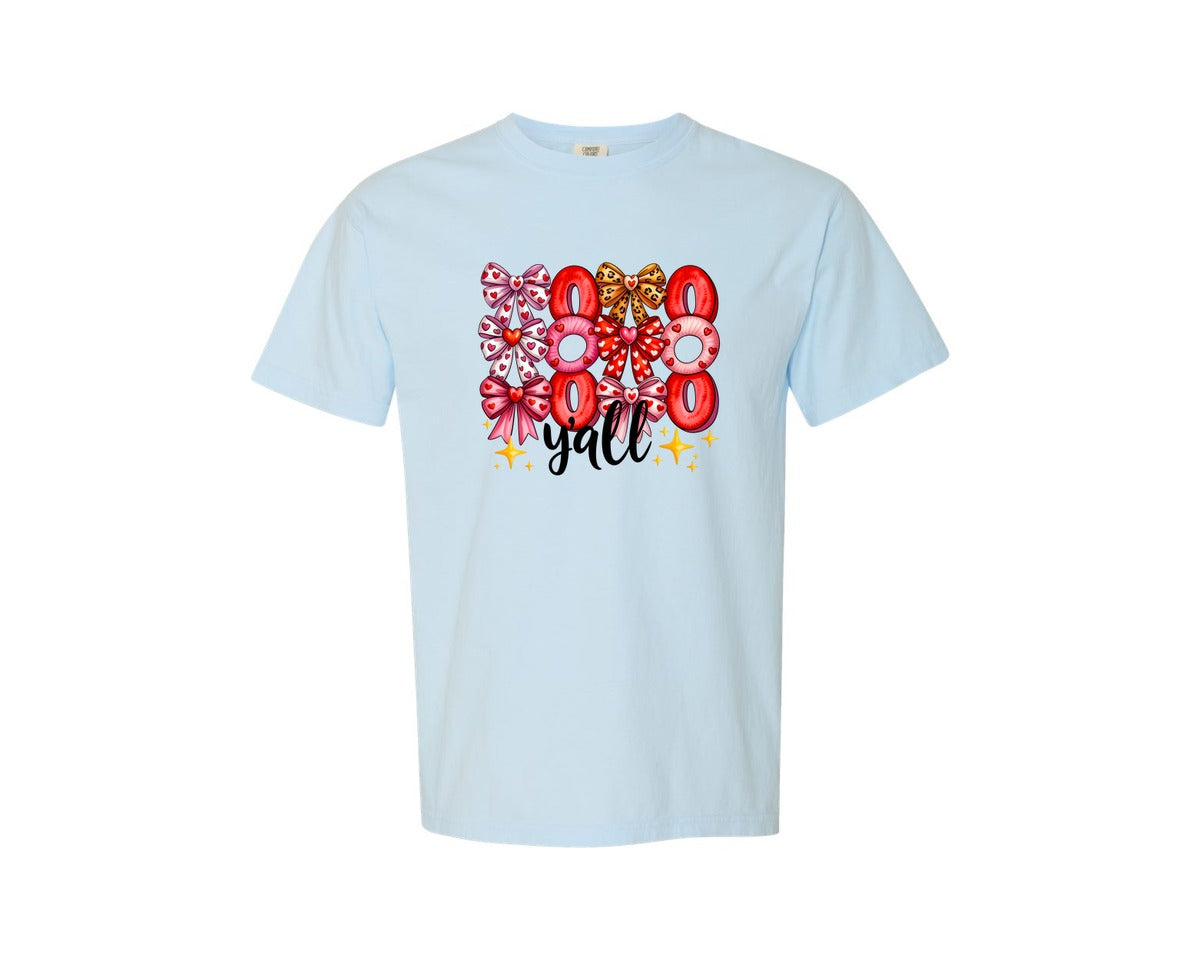 brand:Comfort Colors|color:Chambray|Xoxo Yall Valentine Valentines Graphic T-Shirt