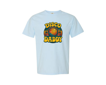 brand:Comfort Colors|color:Chambray|Disco Daddy Retro Design 70S Retro Graphic T-Shirt