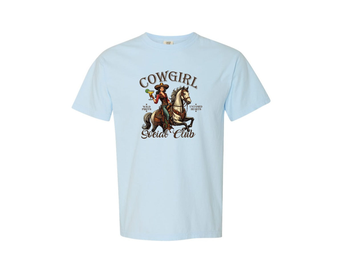brand:Comfort Colors|color:Chambray|Western Cowgirl Howdy Graphic T-Shirt