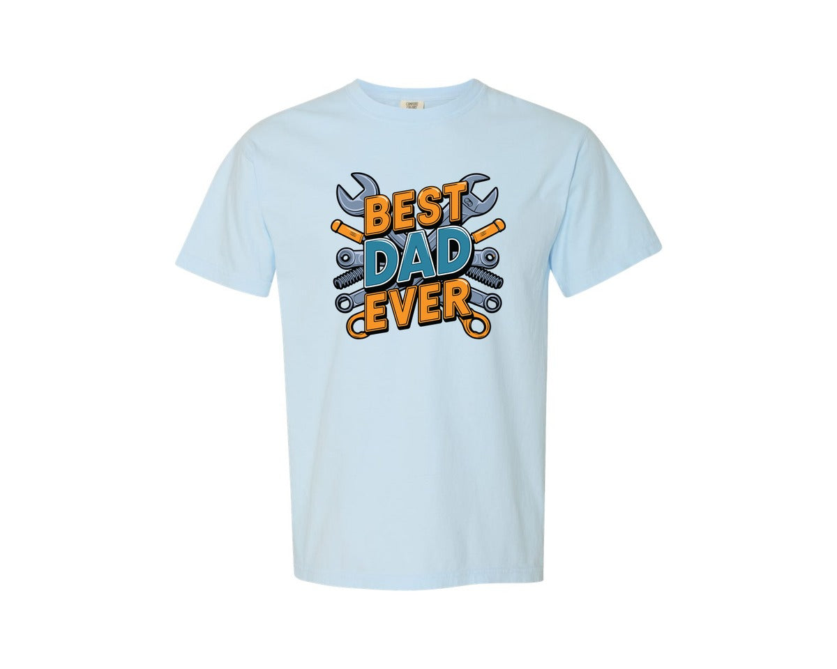 brand:Comfort Colors|color:Chambray|Mechanic Dad 3 Graphic T-Shirt