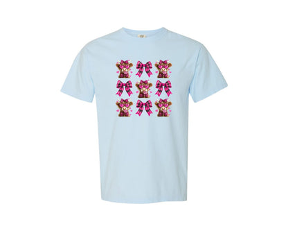 brand:Comfort Colors|color:Chambray|Highland Cow Valentines Coquette 23 Graphic T-Shirt