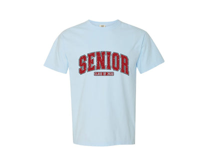 brand:Comfort Colors|color:Chambray|Senior Class Of 2026 Retro Varsity Graphic T-Shirt