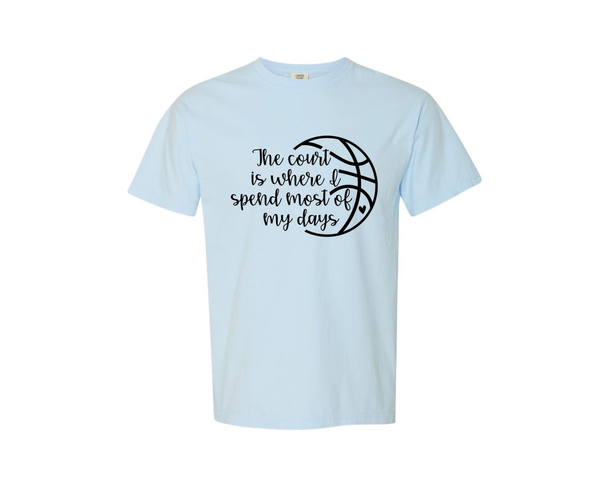 brand:Comfort Colors|color:Chambray|Basketball Mom 80 Graphic T-Shirt