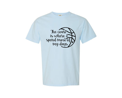 brand:Comfort Colors|color:Chambray|Basketball Mom 80 Graphic T-Shirt