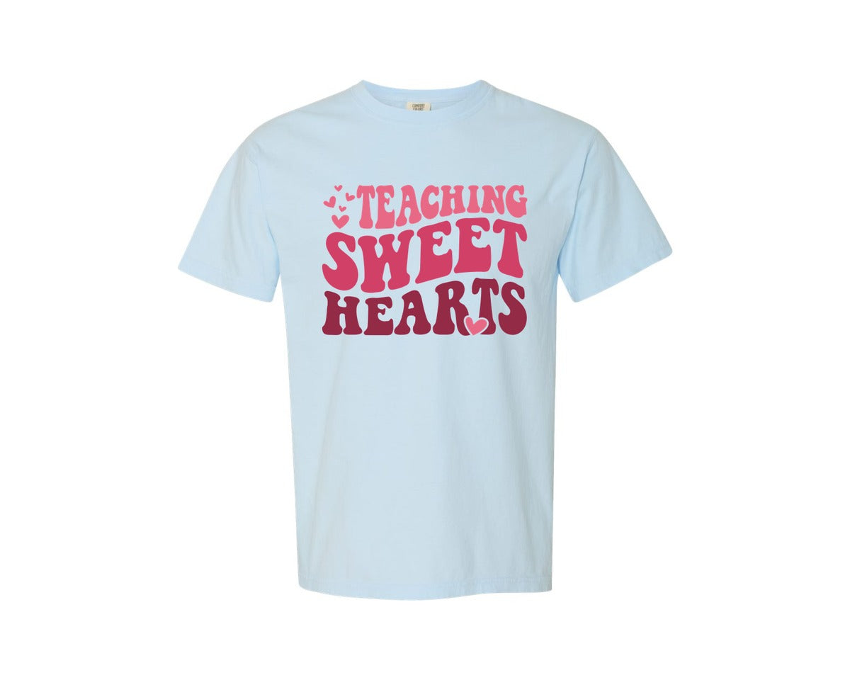 brand:Comfort Colors|color:Chambray|Teacher Valentine Teaching Sweethearts 3 Graphic T-Shirt