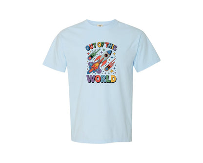 brand:Comfort Colors|color:Chambray|Out Of This World Space Travel Design Graphic T-Shirt