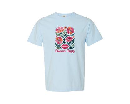 brand:Comfort Colors|color:Chambray|Boho Floral Flowers T Shirt Design Graphic T-Shirt