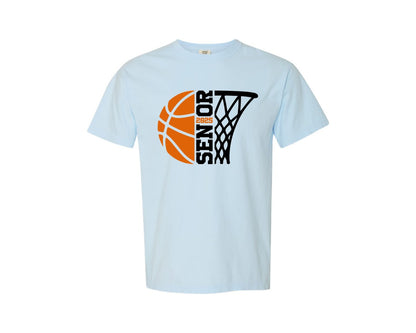 brand:Comfort Colors|color:Chambray|Senior Basketball 2025 Game Day Graphic T-Shirt