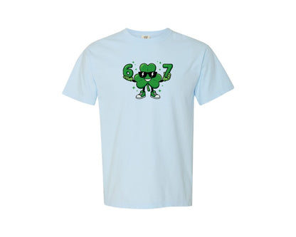 brand:Comfort Colors|color:Chambray|67 Viral Meme Shamrock St Patricks Graphic T-Shirt