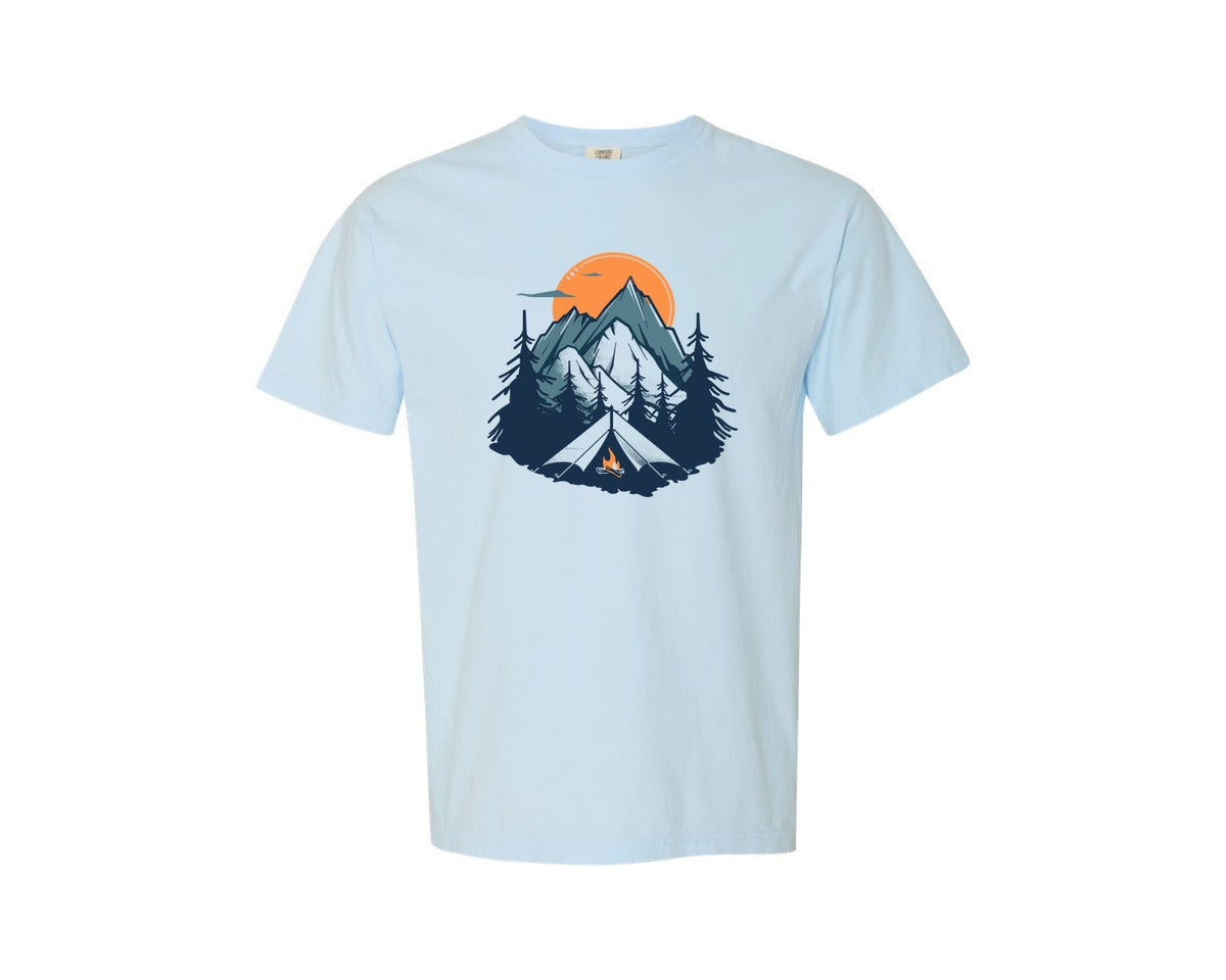 brand:Comfort Colors|color:Chambray|Sunset Camping Adventure T Shirt Design 8 Graphic T-Shirt