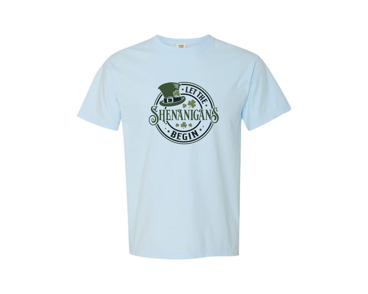 brand:Comfort Colors|color:Chambray|Let The Shenanigans Begin 43 Graphic T-Shirt
