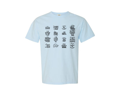 brand:Comfort Colors|color:Chambray|Affirmation Quotes T Shirt Design Graphic T-Shirt