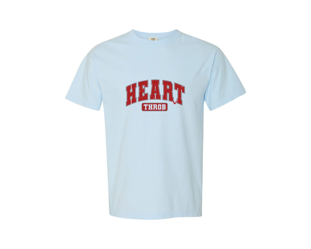 brand:Comfort Colors|color:Chambray|Heart Throb Varsity Valentine Graphic T-Shirt